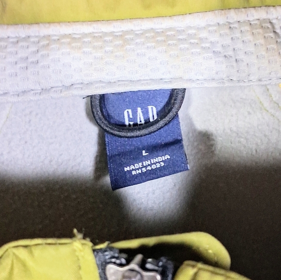 Gap Vintage L Y2k Full Zip Green Fleece Lined Sporty Vest - Picture 2 of 10